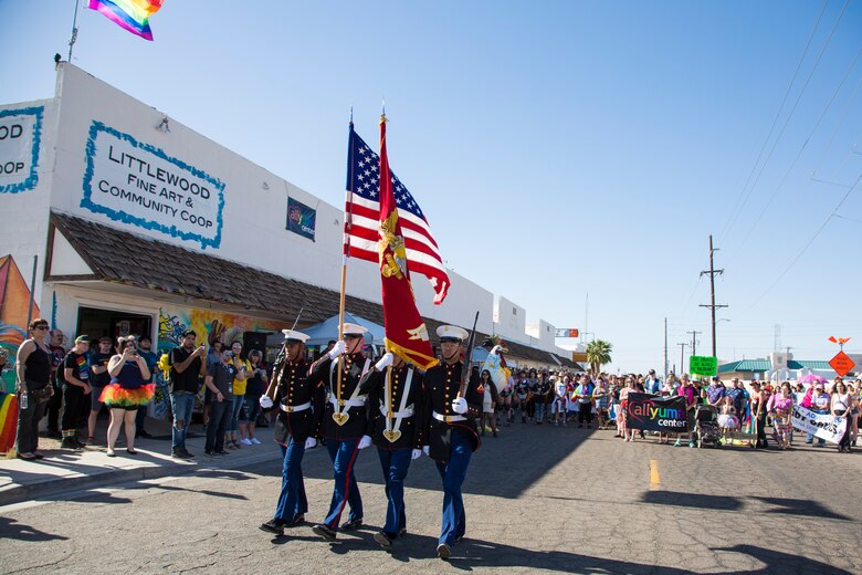 Yuma Gay LGBTQ+ Gay Pride Marines marching in the Yuma Gay Pride Photo Museum Collection